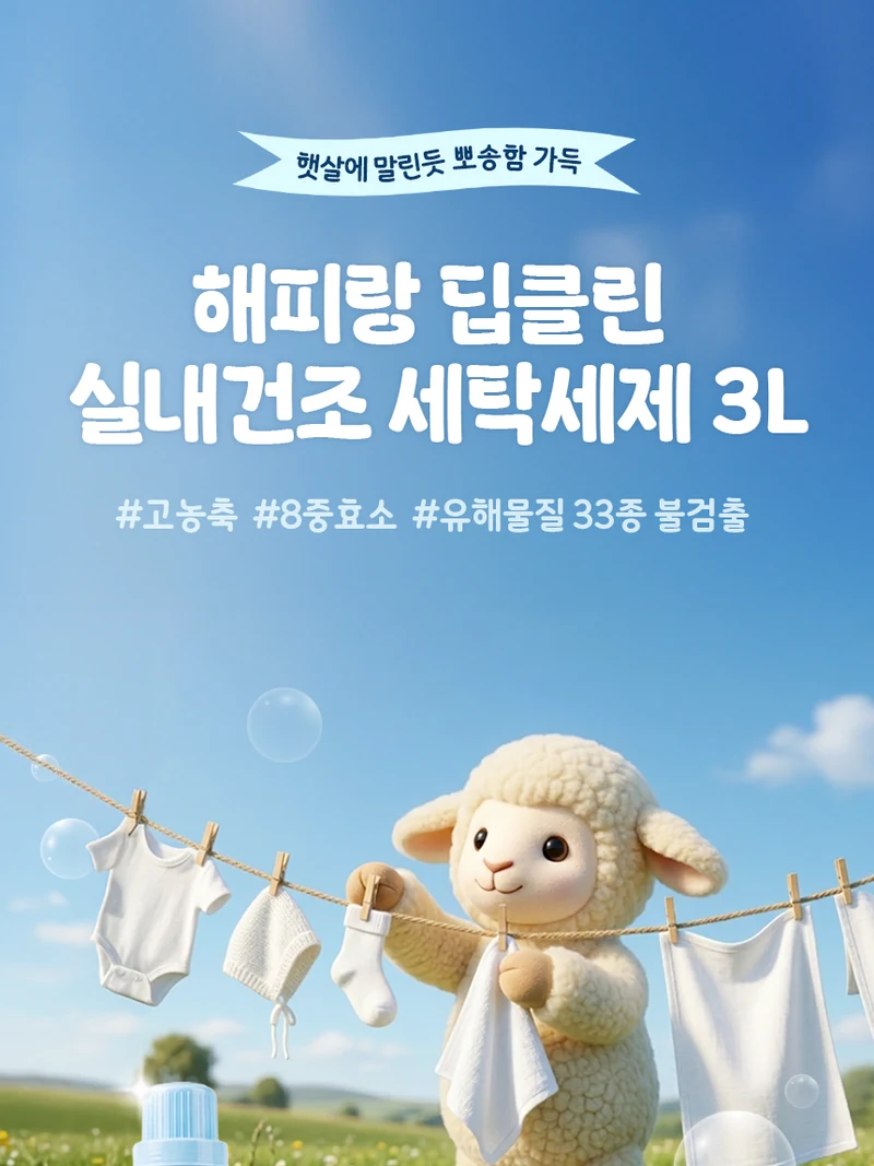 해피랑 실내건조 세탁세제 상세페이지